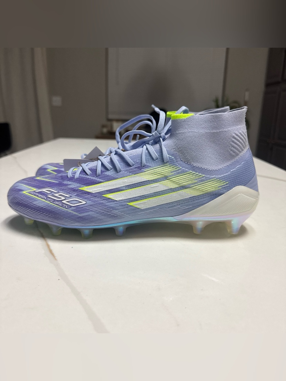 adidas F50 Sparkfusion Elite Soccer Cleats Lace-Up Mid-Cut Studded US 9 Purple